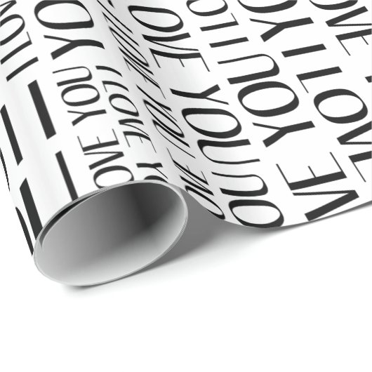 I Liebe You Typografy Collage Geschenkpapier (Rolleneckpunkt)