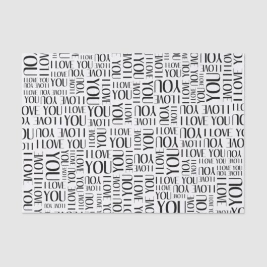 I Liebe You Typografy Collage Seidenpapier (Vorderseite)