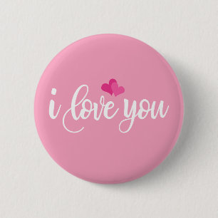 I Liebe You Valentine Calligraphy Schaltfläche B Button