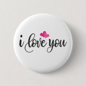 I Liebe You Valentine Calligraphy | Schaltfläche B Button (Vorderseite)
