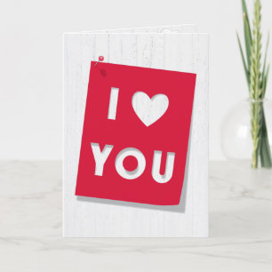 I Liebe You Valentine Card on Wood Feiertagskarte