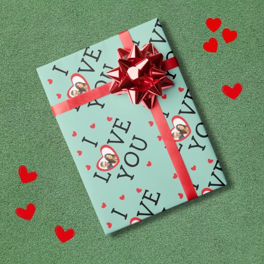 "I Liebe you" Valentine Custom Foto Wrapping Paper Geschenkpapier