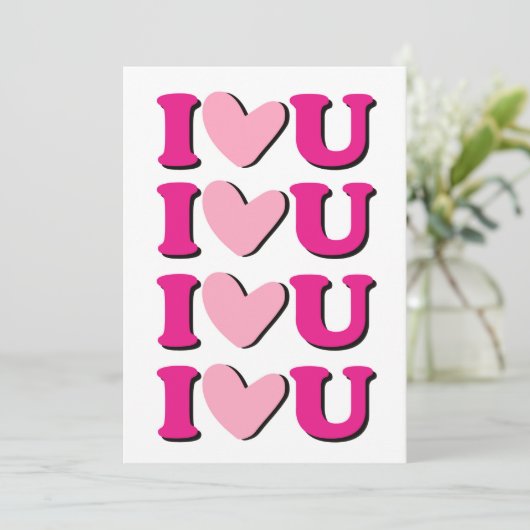 I Liebe You Valentine Day Card (Stehend Vorderseite)