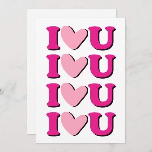 I Liebe You Valentine Day Card (Vorne/Hinten)
