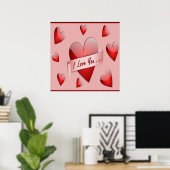 " I LIEBE YOU" VALENTINE HERZEN POSTER (Heimbüro)