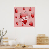 " I LIEBE YOU" VALENTINE HERZEN POSTER (Küche)