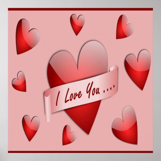 " I LIEBE YOU" VALENTINE HERZEN POSTER (Vorne)