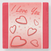 " I LIEBE YOU" VALENTINE HERZEN STEINUNTERSETZER (Vorderseite)