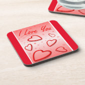 " I LIEBE YOU" VALENTINE HERZEN UNTERSETZER (Linke Seite)