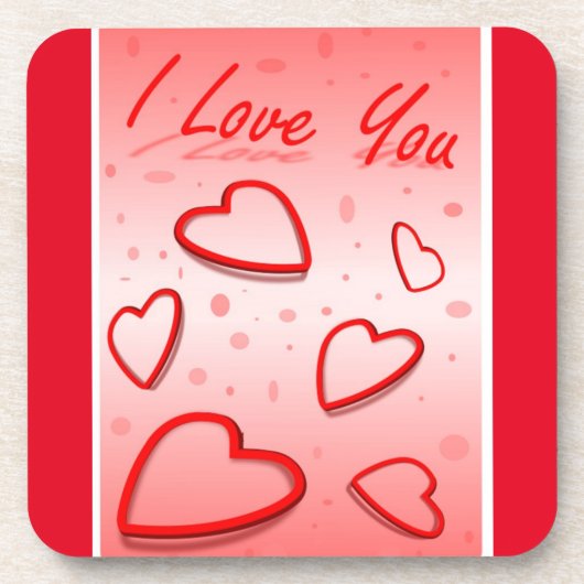 " I LIEBE YOU" VALENTINE HERZEN UNTERSETZER (Vorderseite)