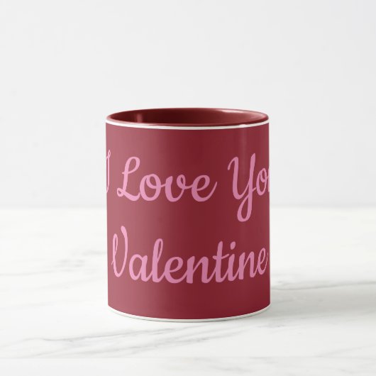 I Liebe You Valentine Maroon Combo Tasse (Zentrum)