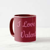 I Liebe You Valentine Maroon Combo Tasse (Vorderseite Links)