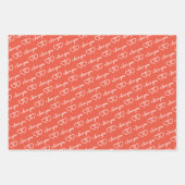 I Liebe You Valentine Orange Hearpes Geschenkpapier Set (Vorderseite 2)