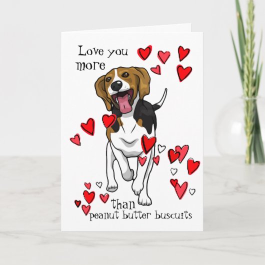 I Liebe You Valentine Peanut Butter Beagle Card Karte (Vorderseite)