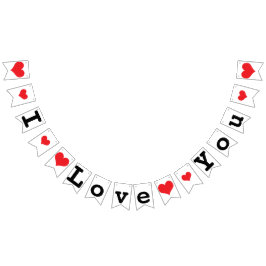 I LIEBE YOU Valentine Wedding Deco Wimpelkette