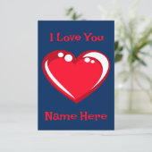 I Liebe You Valentines Card Karte (Stehend Vorderseite)