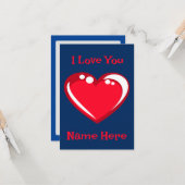 I Liebe You Valentines Card Karte (Vorderseite/Rückseite Beispiel)