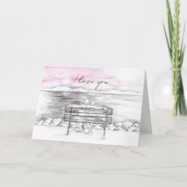 I Liebe You Valentine's Day Couple Lake Segeln Karte