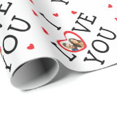 "I Liebe you" Valentinisches Foto Geschenkpapier (Rolleneckpunkt)