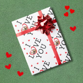 "I Liebe you" Valentinisches Foto Geschenkpapier