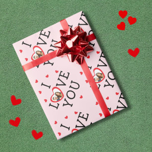 "I Liebe you" Valentinisches Foto Geschenkpapier