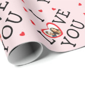 "I Liebe you" Valentinisches Foto Geschenkpapier (Rolleneckpunkt)