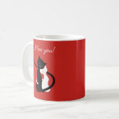 I Liebe You Valentinstag Cat Lover Kaffeetasse (Vorderseite Links)