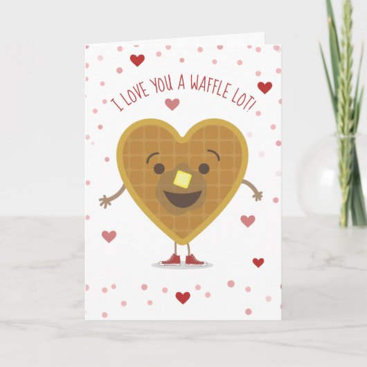 I Liebe You Waffle Heart Valentine Karte (Vorderseite)