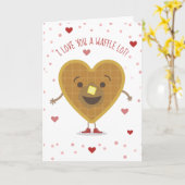 I Liebe You Waffle Heart Valentine Karte (Gelbe Blume)