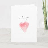 I Liebe You Watercolor Herzkarte Karte (Vorderseite)