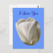 I Liebe You White Tulip Blume Foto Postkarte (Vorne/Hinten)