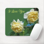 I Liebe You Yellow Roses Blume Foto Mousepad (Mit Mouse)