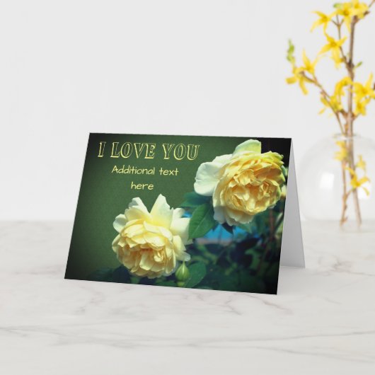 I Liebe You Yellow Roses Blume Personalisierte Kar Karte (Gelbe Blume)