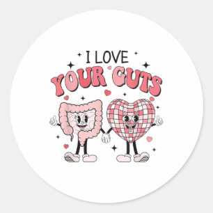 I Liebe Your Guts Nurse Retro Gi Nurse Valentines  Runder Aufkleber