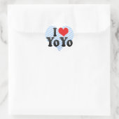 I Liebe YoYo Runder Aufkleber (Tasche)
