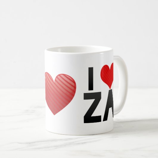 I Liebe ZA Kaffeetasse (VorderseiteRechts)