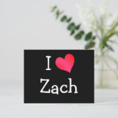 I Liebe Zach Postkarte (Stehend Vorderseite)