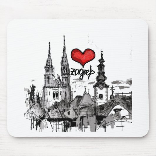 I Liebe Zagreb Mousepad (Vorne)