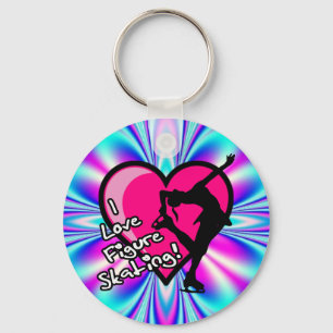 I Liebe-Zahl Skaten-Schlüsselketten - Blau u. Ros Schlüsselanhänger