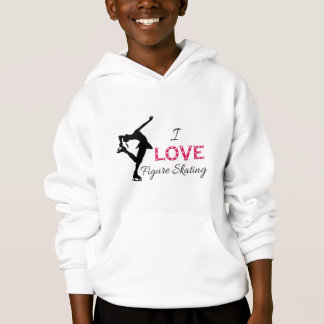 I LIEBE Zahl Skaten, Schneeflocken u. Skater Hoodie