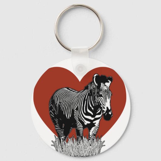 I Liebe Zebras Schlüsselanhänger (Vorderseite)