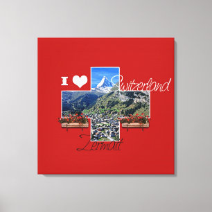 I Liebe Zermatt, Schweiz - Ausgewickelte Canvas Leinwanddruck