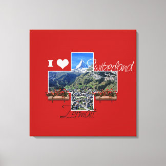 I Liebe Zermatt, Schweiz - Ausgewickelte Canvas Leinwanddruck