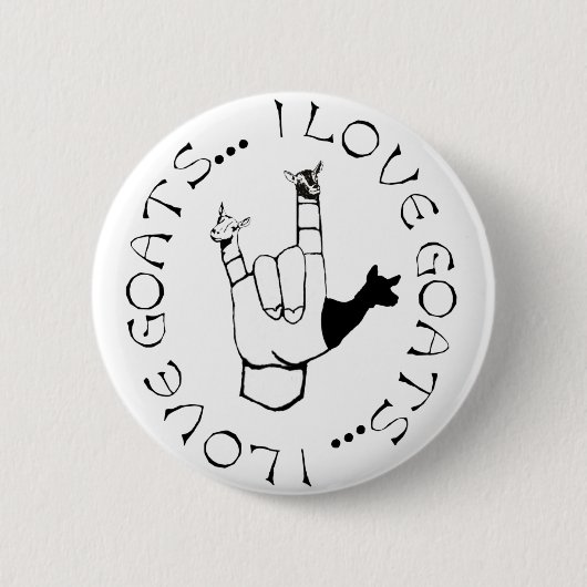 I Liebe-Ziegen ASL-Zeichen-Sprachhandsymbol Button (Vorderseite)