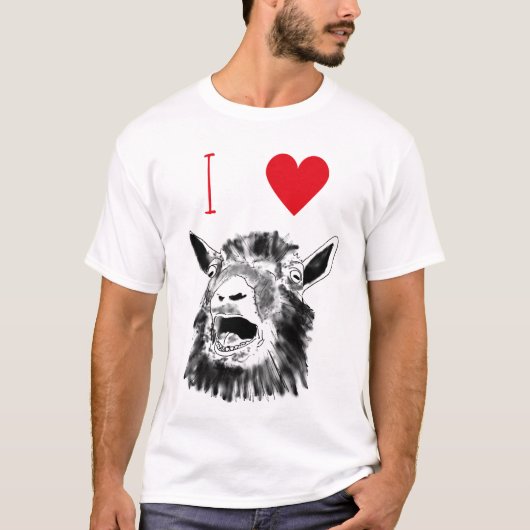 I Liebe Ziegen Funny Screening Tier Zeichnend Kuns T-Shirt (Vorderseite)