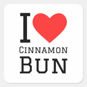 I Liebe Zimtknospe Quadratischer Aufkleber