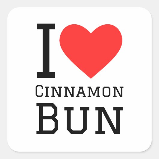 I Liebe Zimtknospe Quadratischer Aufkleber (Vorderseite)