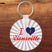 I Liebe Zionsville, Indiana Schlüsselanhänger (Vorderseite)