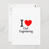 I Liebe Zivil Engineering Postkarte (Vorne/Hinten)