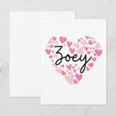 I Liebe Zoey Dankeskarte (Vorne/Hinten)